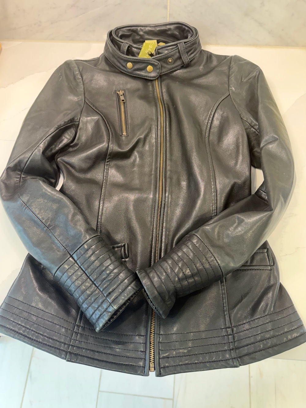 Soia & Kyo Genuine Leather Moto Jacket Black Size xs